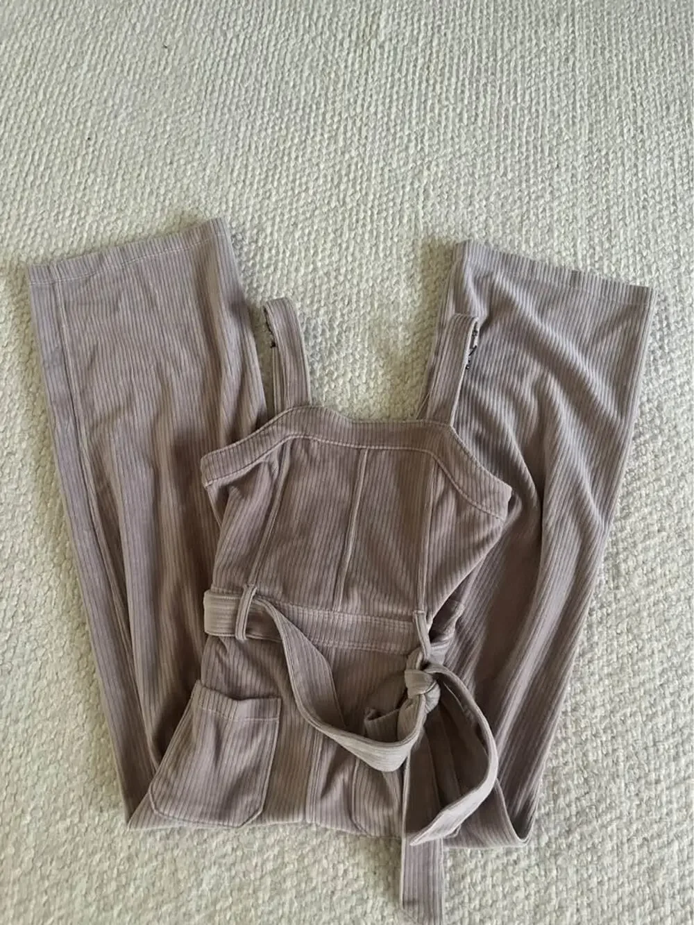 Girls Abercrombie & Fitch Wide Leg Jumpsuit Overalls Large 9/10 Corduroy Tan